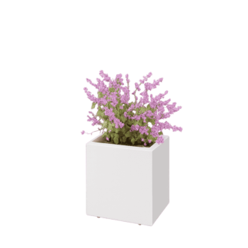 Terasest lillekast - Ristkülik - 40 x 30 x 40 cm - RAL9010 matt (valge) - Põhjalauaga - Jalgadega