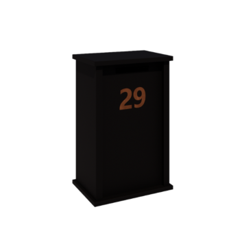 Terasest postkast - Arizona M - 60 x 40 x 100 cm - RAL9005 matt (must)