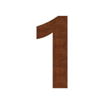 Corten terasest majanumber 1 - 34,3 x 80 cm