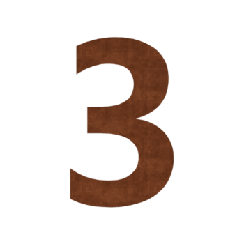 Corten terasest majanumber 3 - 48,8 x 80 cm