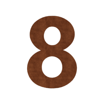 Corten terasest majanumber 8 - 55,2 x 80 cm