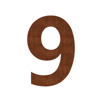 Corten terasest majanumber 9 - 20,2 x 30 cm