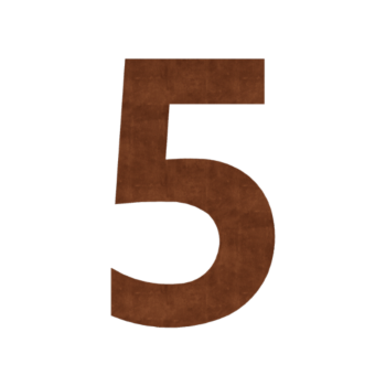 Corten terasest majanumber 5 - 9,2 x 15 cm - Isekleepuv