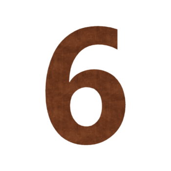 Corten terasest majanumber 6 - 10,1 x 15 cm - Isekleepuv