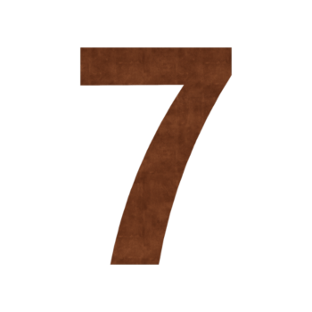 Corten terasest majanumber 7 - 10,5 x 15 cm - Isekleepuv