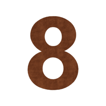 Corten terasest majanumber 8 - 10,3 x 15 cm - Isekleepuv