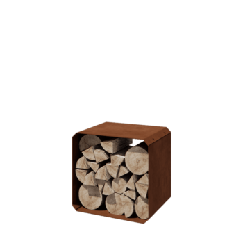 Corten terasest küttepuude hoidja - Colorado 1 gabals - 40 x 40 x 40 cm