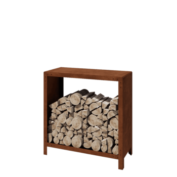 Corten terasest küttepuude hoidja - Indiana - 100 x 40 x 100 cm