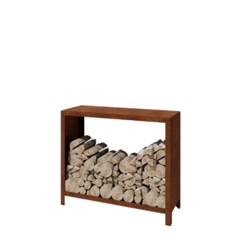 Corten terasest küttepuude hoidja - Indiana - 120 x 40 x 100 cm