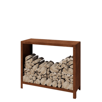 Corten terasest küttepuude hoidja - Indiana - 120 x 40 x 100 cm