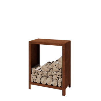 Corten terasest küttepuude hoidja - Indiana - 80 x 40 x 100 cm