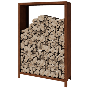 Corten terasest küttepuude hoidja - Indiana - 120 x 40 x 180 cm