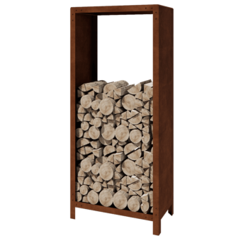Corten terasest küttepuude hoidja - Indiana - 80 x 40 x 180 cm