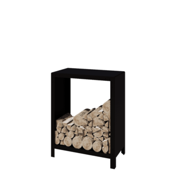 Terasest küttepuude hoidja - Indiana - 80 x 40 x 100 cm - RAL9005 matt (must)