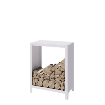 Terasest küttepuude hoidja - Indiana - 80 x 40 x 100 cm - RAL9010 matt (valge)