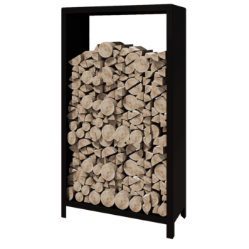 Terasest küttepuude hoidja - Indiana - 100 x 40 x 180 cm - RAL9005 matt (must)