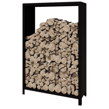 Terasest küttepuude hoidja - Indiana - 120 x 40 x 180 cm - RAL9005 matt (must)