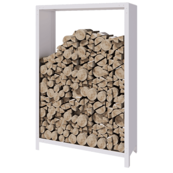 Terasest küttepuude hoidja - Indiana - 120 x 40 x 180 cm - RAL9010 matt (valge)