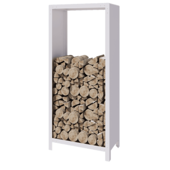 Terasest küttepuude hoidja - Indiana - 80 x 40 x 180 cm - RAL9010 matt (valge)