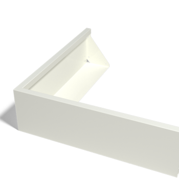 Terasest tugisein - Välinurk - 100 x 100 x 30 cm - RAL9010 matt (valge)