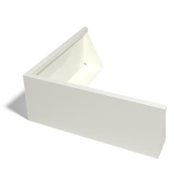 Terasest tugisein - Välinurk - 100 x 100 x 40 cm - RAL9010 matt (valge)