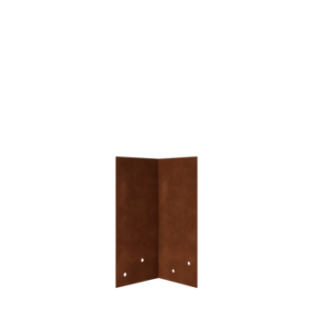 Corten terasest ühendusplaat - 90° - Kõrgus peenraääris 22 / 25 cm