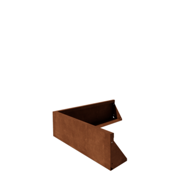 Corten terasest tugisein - Välinurk - 100 x 100 x 30 cm