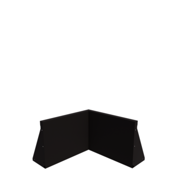 Terasest tugisein - Sisenurk - 50 x 50 x 40 cm - RAL9005 matt (must)