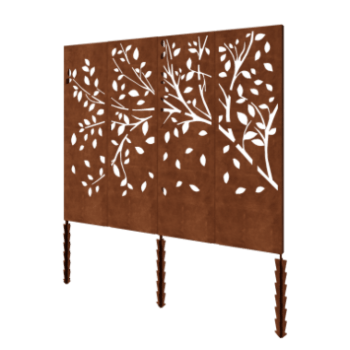 Corten terasest aiapaneel - Puu Täiskomplekt - 240 x 6 x 190 cm