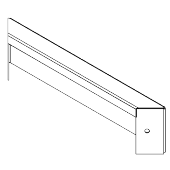 Terasest lillekast - Paneel - 10 x 40 cm - RAL9005 matt (must)