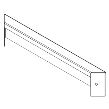 Terasest lillekast - Paneel - 10 x 50 cm - RAL9005 matt (must)