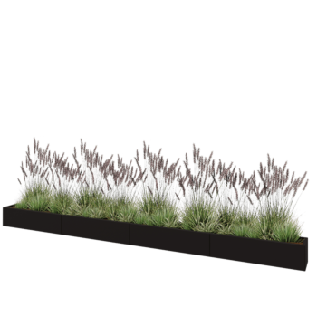 Terasest lillekast XXL - Ristkülik - 480 x 30 x 30 cm - RAL9005 matt (must) - Ilma põhjalauata