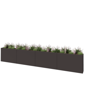 Terasest lillekast XXL - Ristkülik - 480 x 30 x 80 cm - RAL7016 matt (antratsiithall) - Ilma põhjalauata