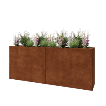 Corten terasest lillekast XXL - Ristkülik - 200 x 40 x 80 cm - Ilma põhjalauata
