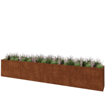 Corten terasest lillekast XXL - Ristkülik - 480 x 50 x 80 cm - Ilma põhjalauata
