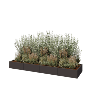 Terasest lillekast XXL - Ristkülik - 320 x 80 x 30 cm - RAL7016 matt (antratsiithall) - Ilma põhjalauata