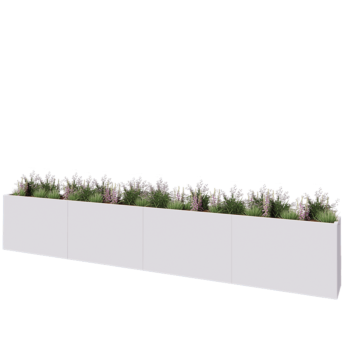 Terasest lillekast XXL - Ristkülik - 480 x 40 x 80 cm - RAL9010 matt (valge) - Ilma põhjalauata