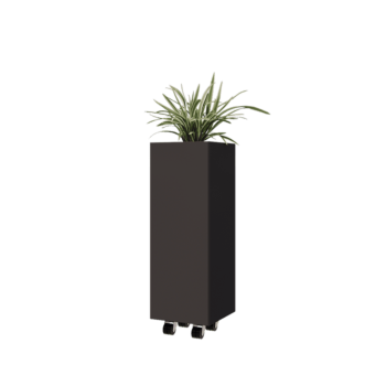 Terasest lillekast - Ruut - 30 x 30 x 80 cm - Muu RAL värv - Põhjalauaga - Ratastega