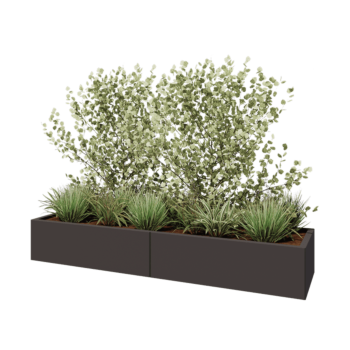 Terasest lillekast XXL - Ristkülik - 200 x 50 x 30 cm - RAL7016 matt (antratsiithall) - Ilma põhjalauata