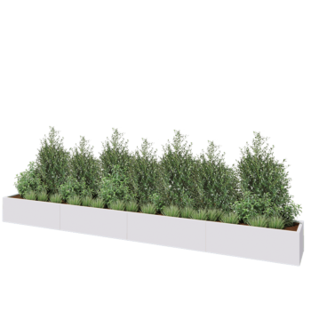 Terasest lillekast XXL - Ristkülik - 480 x 50 x 40 cm - RAL9010 matt (valge) - Ilma põhjalauata