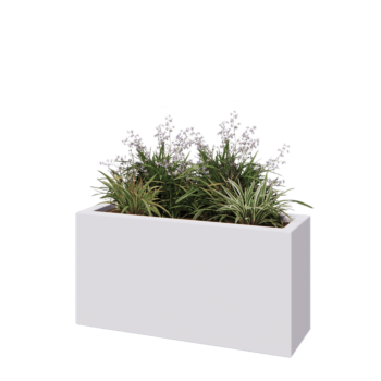 klaaskiudne lillekast - Ristkülikukujuline - 100 x 30 x 50 cm - RAL9010 matt (valge) - Põhjaga