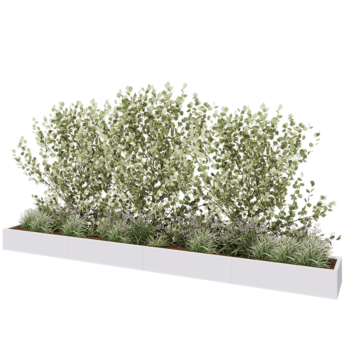 Terasest lillekast XXL - Ristkülik - 480 x 50 x 30 cm - RAL9010 matt (valge) - Ilma põhjalauata