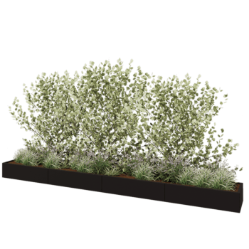 Terasest lillekast XXL - Ristkülik - 480 x 50 x 30 cm - RAL9005 matt (must) - Ilma põhjalauata