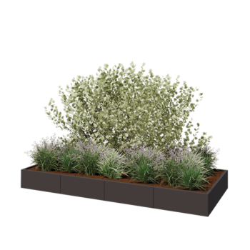 Terasest lillekast XXL - Ristkülik - 320 x 120 x 30 cm - RAL7016 matt (antratsiithall) - Ilma põhjalauata