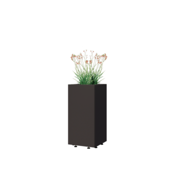 Terasest lillekast - Ruut - 30 x 30 x 60 cm - Muu RAL värv - Põhjalauaga - Jalgadega