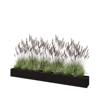 Terasest lillekast XXL - Ristkülik - 320 x 30 x 30 cm - RAL9005 matt (must) - Ilma põhjalauata