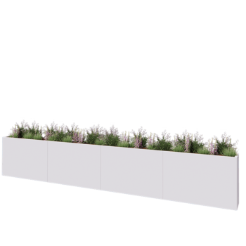 Terasest lillekast XXL - Ristkülik - 480 x 30 x 80 cm - RAL9010 matt (valge) - Ilma põhjalauata