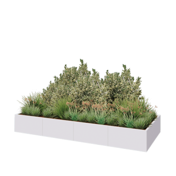 Terasest lillekast XXL - Ristkülik - 320 x 120 x 40 cm - RAL9010 matt (valge) - Ilma põhjalauata