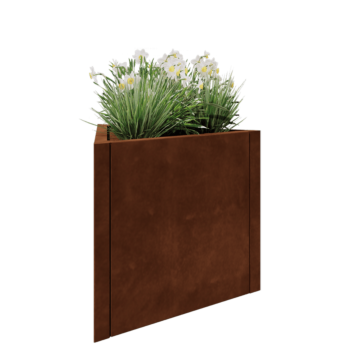 Corten terasest lillekast - Kolmnurk võrdkülgne - 70,6 x 61 x 60 cm - Ilma põhjalauata