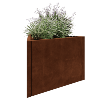 Corten terasest lillekast - Kolmnurk võrdkülgne - 90,6 x 78,3 x 60 cm - Ilma põhjalauata